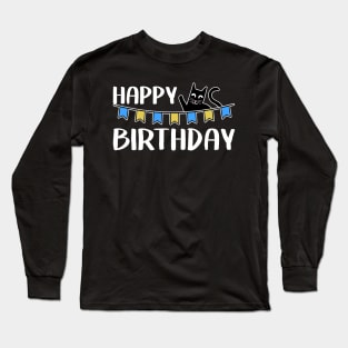 Happy Birthday Cat Dad Owner Sweet Funny Gift Present Long Sleeve T-Shirt